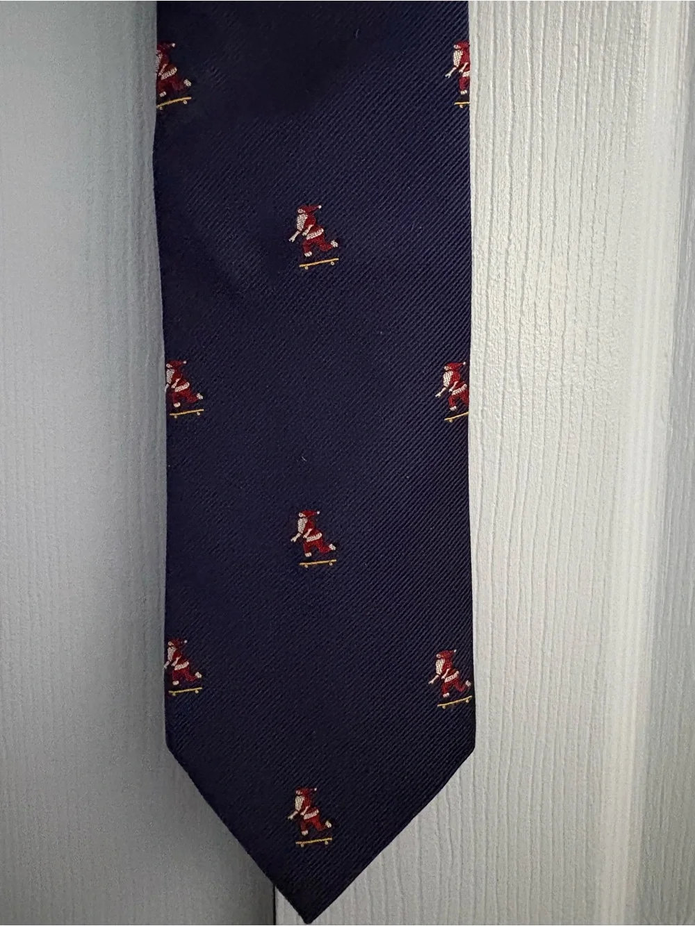 Brooks Brothers Santa Skateboard Tie Navy & Red